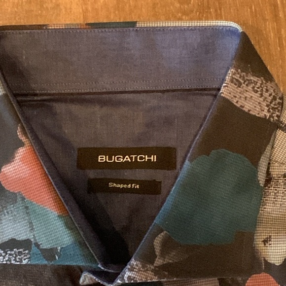 NWT!! BUGATCHI Abatract Print “Caviar” Shaped Fit Shirt - sz XL. $199 - Picture 2 of 10